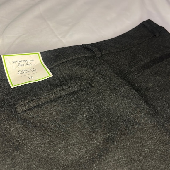 Charter Club Women’s Classic Straight Leg Pants - Heather Onyx Gray - Size 12 - Picture 4 of 14